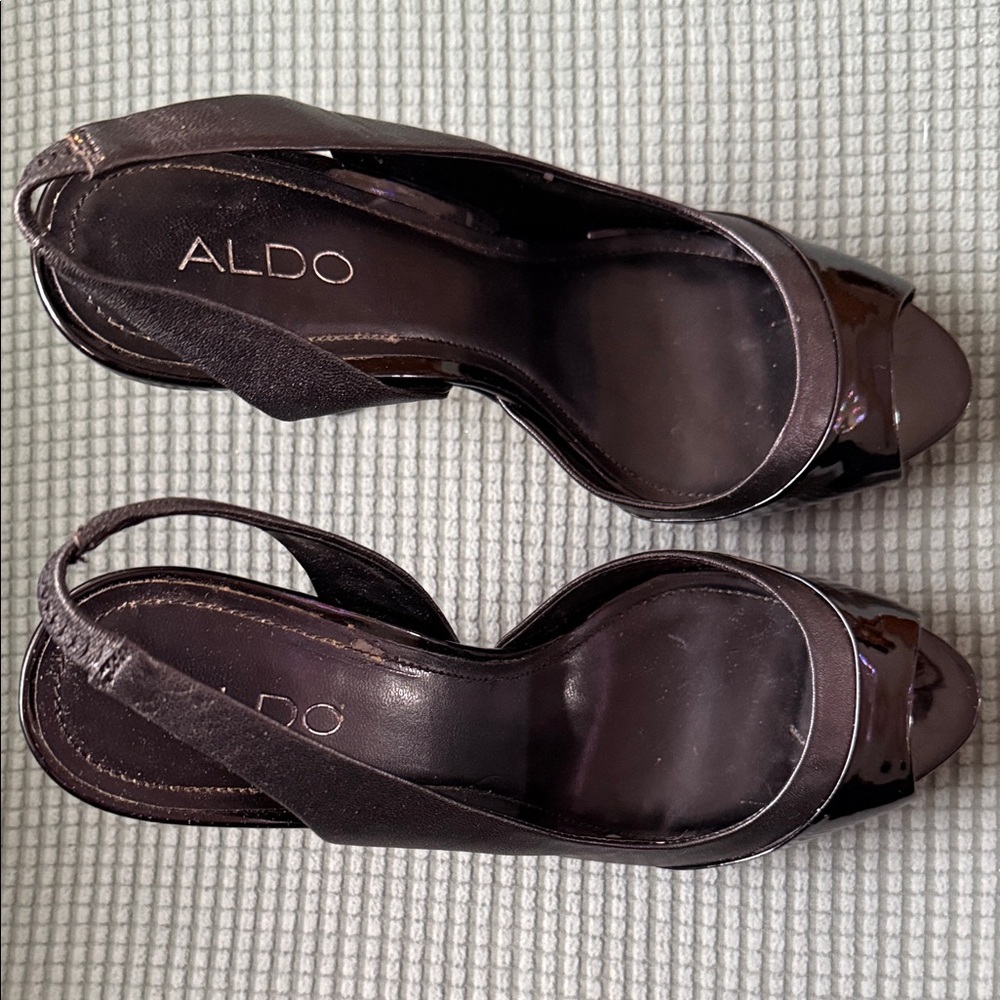 Elegant Black Slingback Heels 5”, Aldo Used - Picture 3 of 16